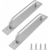 Zawiasy, okucia i inne akcesoria - 2 sztuki srebrnego uchwytu do drzwi przesuwnych do stodoły, 192 mm, do mebli, szafek i szafek - miniaturka - grafika 1
