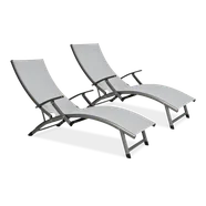 2x Leżak ogrodowy aluminiowy RELAX Grey