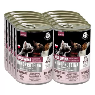 PetRepublic karma monoproteinowa wołowa dla psa, kawałki w  sosie 10x400g - Mokra karma dla psów - miniaturka - grafika 1