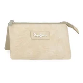 Portfele - Pepe Jeans Jana Trójkomorowy Portfel Beżowy 17,5x9,5x2 cm Poliester z Detalami ze Sztucznej Skóry by Joumma Bags, beż, Talla única, Portfel z trzema przegródkami - miniaturka - grafika 1