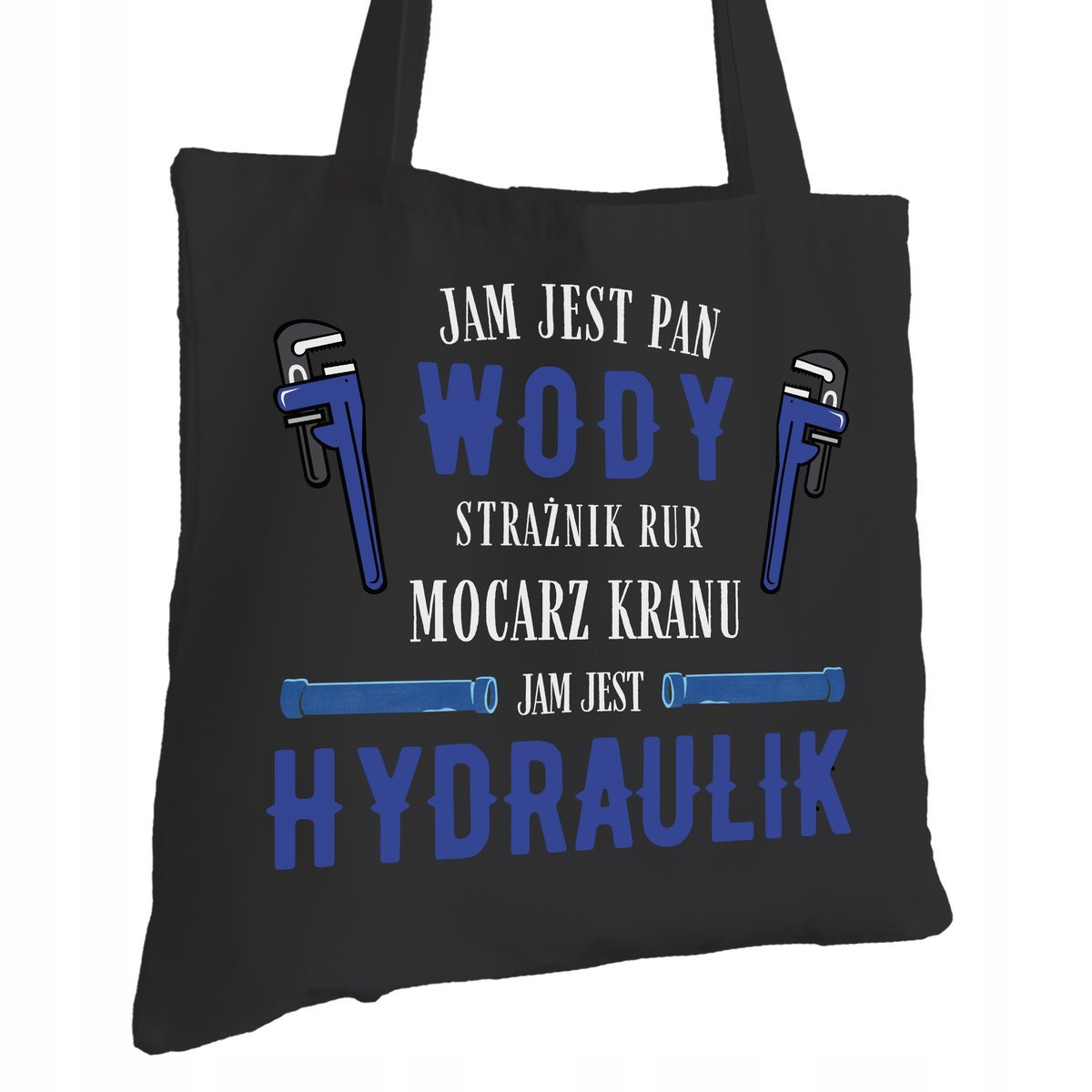 Torba Bawełniana dla Hydraulika Czarna Na Prezent ekologiczna Trwały Nadruk