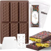 Formy do ciast - Forma silikonowa do czekolady Diaxilu 6 tabliczek ze skrobakiem Dubai - miniaturka - grafika 1