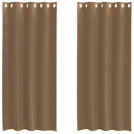 Zasłony - vidaXL Zasłony woalowe z przelotkami 2 szt. Jasnobrązowe - miniaturka - grafika 1