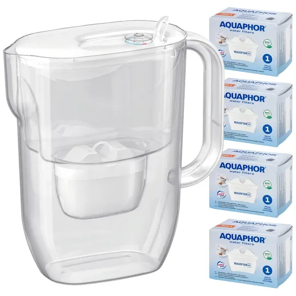 Dzbanek filtrujący wodę Aquaphor Fresh 3,2L biały , 4 wkłady Maxfor+