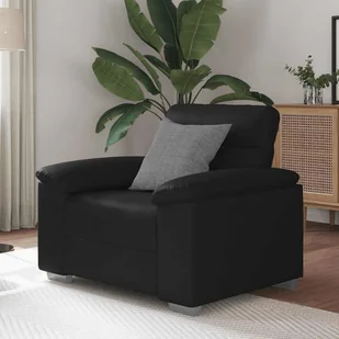 vidaXL Fotel, czarny, 60 cm, obity sztuczną skórą - Fotele - miniaturka - grafika 1