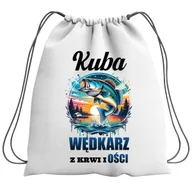 Plecaki szkolne i tornistry - Plecak Worek Dla Wędkarza Ryby Szkolny Na Buty WF Obuwie Z Napisem - miniaturka - grafika 1