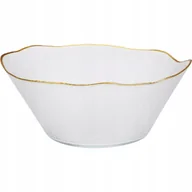 Miski i półmiski - Miska szklana do sałatek ozdobna z falą złota elegancka 28 cm - miniaturka - grafika 1