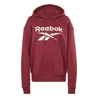 Bluzy damskie - Damska Bluza REEBOK RI BL FLEECE HOODIE H54751 – Bordowy - miniaturka - grafika 1