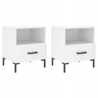 Szafki nocne - Szafki nocne, 2 szt., białe, 40x35x47,5 cm - miniaturka - grafika 1