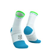 Skarpetki sportowe męskie - COMPRESSPORT Skarpetki do biegania PRO MARATHON SOCKS V2.0 white/norse blue/neon green - miniaturka - grafika 1