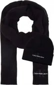 Czapki damskie - CALVIN KLEIN CZAPKA SZALIK ZESTAW ZIMOWY GIFTBOX CIEPŁY CZARNY UNIWERSALNY - miniaturka - grafika 1