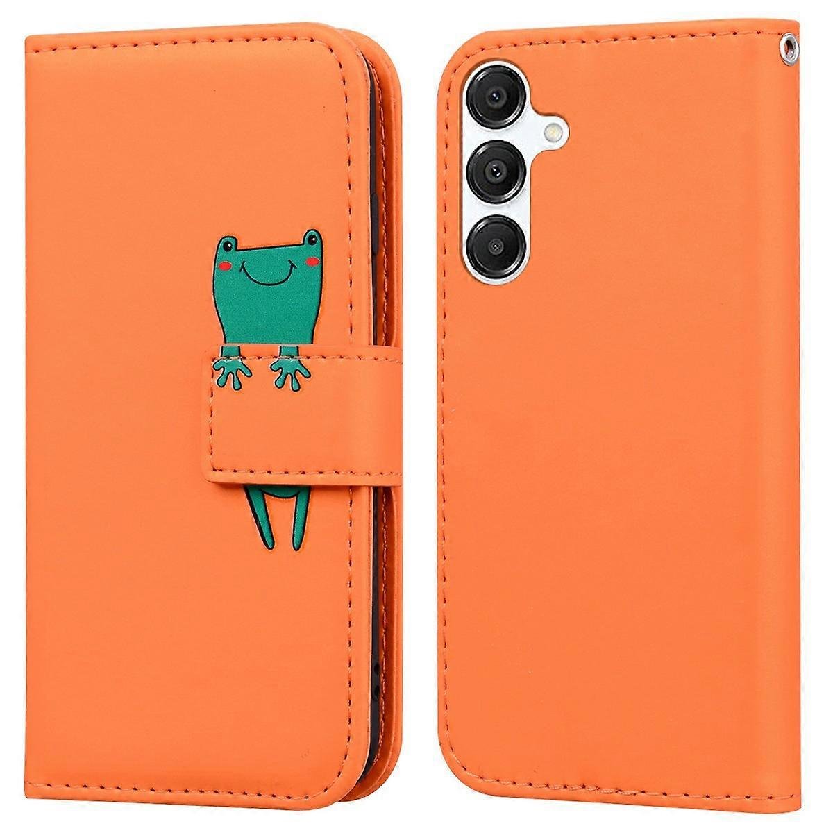 Pokrowiec TKdaddy na Samsung Galaxy A16 5G / 4G / A26 5G Etui Cartoon Pattern Portfel Skórzany pokrowiec na telefon Pomarańczowy