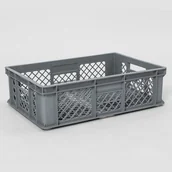 Pojemniki przemysłowe - Skrzynka plastikowa z otworami, 600x400x130 mm - miniaturka - grafika 1