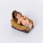 Ozdoby bożonarodzeniowe - Dzieciątko jezus w żlobku figurka do szopki bożonarodzeniowej | jezusek do szopki | żłobek + mały jezus | piękna figurka - miniaturka - grafika 1