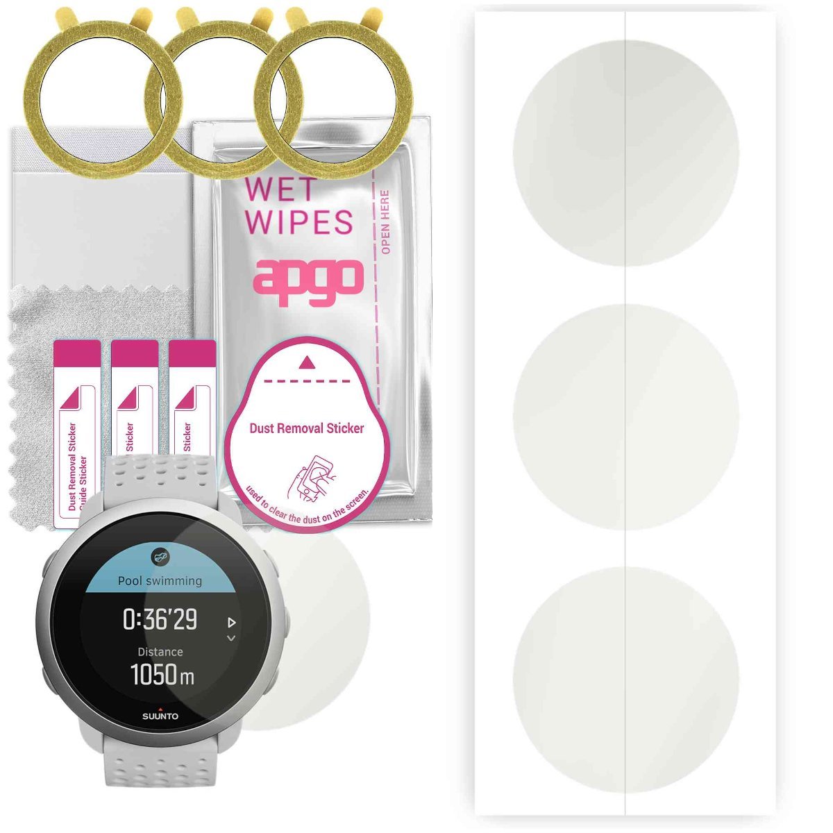 3x Folia hydrożelowa MATOWA do Suunto 3 - apgo Smartwatch Hydrogel MATTE Protection Ochrona na ekran smartwatcha