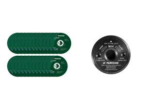 PARKSIDE® Zestaw 25 tarcz lub nakrętka szybkomocująca do szlifierek kątowych - Akcesoria do elektronarzędzi - miniaturka - grafika 1