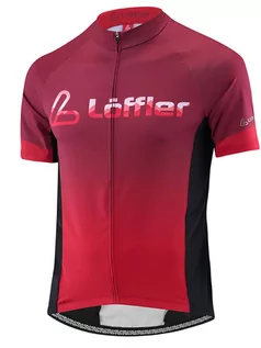 Koszulki sportowe męskie - Löffler Koszulka kolarska "Messenger" w kolorze czerwono-czarnym - grafika 1