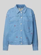 Kurtki damskie - Kurtka jeansowa o kroju relaxed fit z kieszeniami na piersi model ‘JAELLA’ - miniaturka - grafika 1