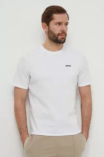Koszulki męskie - BOSS t-shirt męski kolor biały gładki - Boss - grafika 1