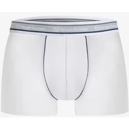 Bokserki męskie bawełniane białe z zewnętrzną gumą granatowa lamówka 9000 Sergio Tacchini - Majtki męskie - miniaturka - grafika 1