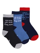 Skarpetki dla dzieci - Skarpety chłopięce dziecięce długie szkolne ANGIELSKI 3PAK 27-30 YOCLUB - YoClub - miniaturka - grafika 1