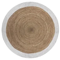 Dywany - Dywan z juty okrągły 120 cm z białym obrzeżem 146295Z - miniaturka - grafika 1
