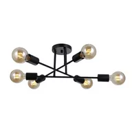 Lampy sufitowe - Sypialniana lampa sufitowa Formio PND-4052-6-BL Italux loft czarna - miniaturka - grafika 1