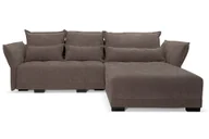 Narożniki - COMFORTE DELUXE Narożnik w kształcie litery L z funkcją spania i podstawą łóżka w brązowej tkaninie Rosario, strona uniwersalna, szer. 250 x gł. 187 x wys. 95 cm - miniaturka - grafika 1