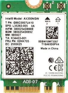 Karta sieciowa Intel Intel Wireless-6 AX201.NGWG.NV/ non vPro M.2 2230 CNVi - Karty sieciowe - miniaturka - grafika 1