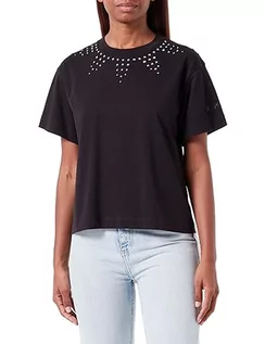 Koszulki i topy damskie - Replay koszulka damska boxy fit, 098 BLACK, L - grafika 1