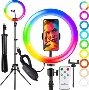 LAMPA PIERŚCIENIOWA KOLOROWA RGB 33cm 150W RL-14 - Wyposażenie ciemni fotograficznej - miniaturka - grafika 1