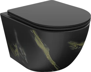 Mexen Lena miska wc Rimless z deską wolnoopadającą slim, duroplast, czarna kamień - 30224098 - Miski WC - miniaturka - grafika 1