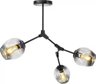 MLAMP Sufitowa LAMPA plafon ELM1962/3 BLACK-BL MLAMP szklana OPRAWA okrągła modernistyczna chemistry czarna przydymiona ELM1962/3 BLACK-BL - Lampy sufitowe - miniaturka - grafika 1