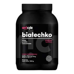 Białechko Shake truskawkowy Proszek do rozpuszczania, 1000 g - Odżywki białkowe - miniaturka - grafika 1