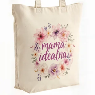 Torba bawełniana premium na zakupy Dzień Matki Prezent Mama Idealna - Torby i wózki na zakupy - miniaturka - grafika 1