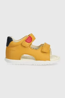 Buty dla chłopców - Geox sandały skórzane dziecięce SANDAL MACCHIA kolor żółty - grafika 1