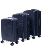 Walizki - Zestaw walizek 3w1 POLIPROPYLEN PP6 GRANATOWY - miniaturka - grafika 1