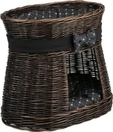 Legowiska dla kotów - WickerPL CARI BUDA DLA KOTA LEŻAK DLA ZWIERZĄT DOMEK DLA KOTA Z WIKLINY PIĘTROWY Z PODUSZKAMI 50X40 H45 CM - miniaturka - grafika 1