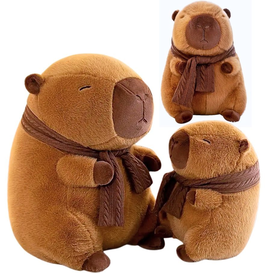 KAPIBARA z SZALIKIEM Maskotka Przytulanka DUŻA KAPIBARA 40 cm