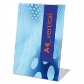 Wyposażenie lokali gastronomicznych - Jansen Display Stojak na menu na stół, typ L, A4 do wysokości, opakowanie 5 szt. LA4PXV - miniaturka - grafika 1