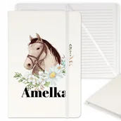 Notesy i bloczki - NOTES PLANER NOTATNIK BIAŁY Z KONIEM TWOJĘ IMIĘ - miniaturka - grafika 1