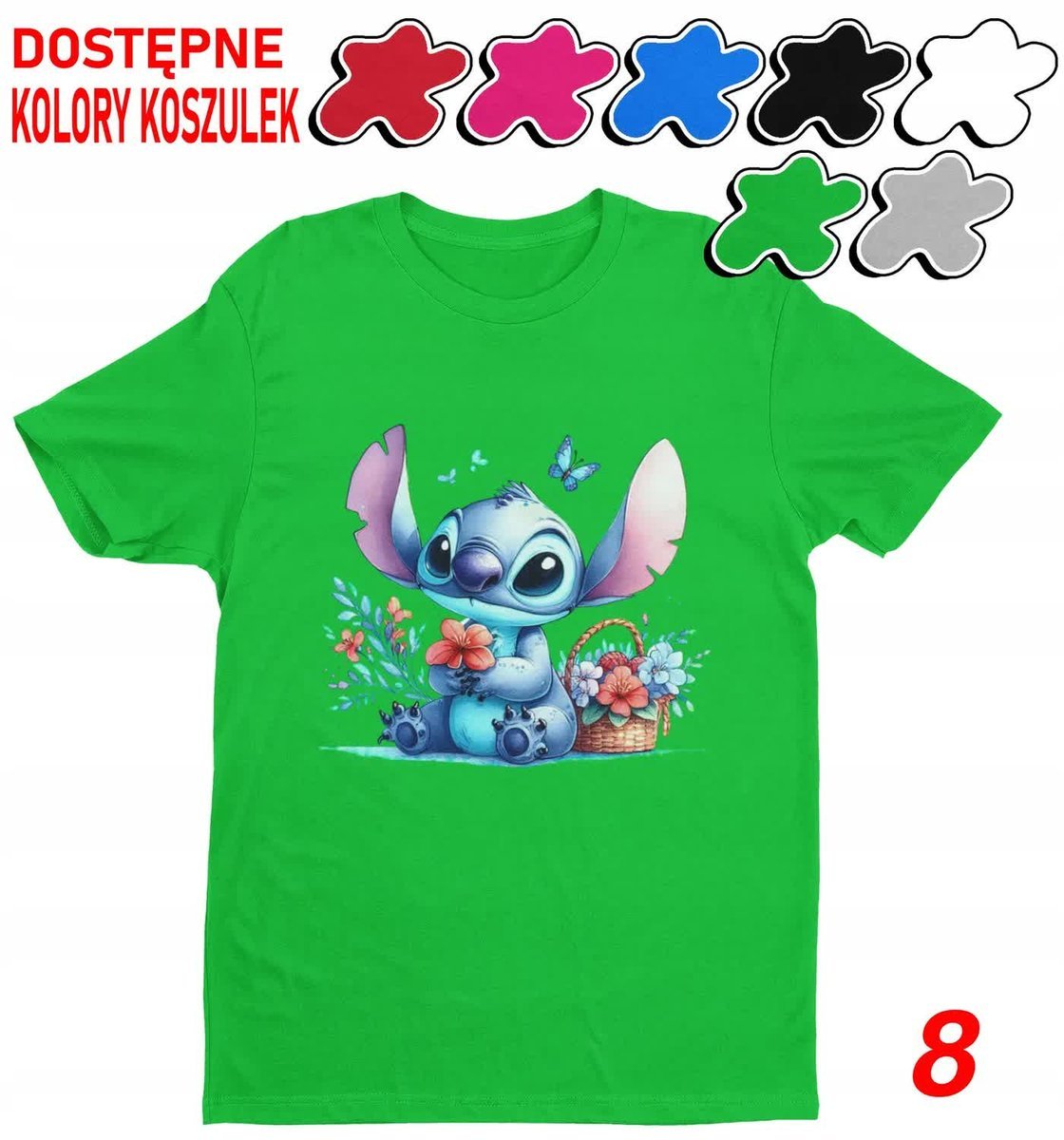 Koszulka Dziecięca Z Nadrukiem Stitch Stich Angel Dużo Wzorów -M 134-140