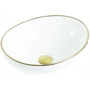 Umywalki - Mexen Elza umywalka nablatowa 40 x 33 cm biała/złota - 21014005 - miniaturka - grafika 1