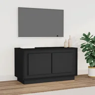 Szafki RTV - vidaXL Szafka pod TV, czarna, 80x35x45 cm, materiał drewnopochodny - miniaturka - grafika 1