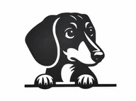 Dekoracje domu - Jamnik Dekoracja Ścienna - Nowoczesny Wall Art Pies - miniaturka - grafika 1