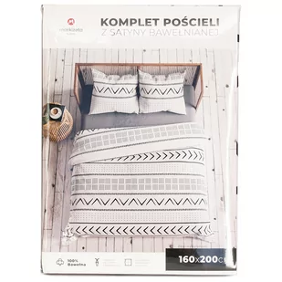 POŚCIEL 220x200 SATYNA 100% BAWEŁNA GEOMETRYCZNA GAJA - Pościel - miniaturka - grafika 1