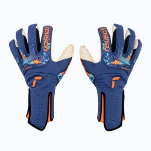Rękawice bramkarskie Reusch Attrakt Speedbump Strapless AdaptiveFlex true blue/shocking orange - Piłka nożna - miniaturka - grafika 1