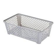 Pudła i pojemniki do przechowywania - Koszyk plastikowy 24,5 x 14,5 x 8 cm szary - miniaturka - grafika 1