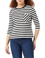 Koszulki i topy damskie - G-STAR RAW Pocket Stripe Loose 3 Top damski, Wielokolorowy (Cloack/Milk D20754-c929-c782), XS - miniaturka - grafika 1
