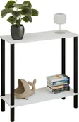 Konsole i sekretarzyki - Biała konsola do salonu na czarnym stelaż K8-P33 - miniaturka - grafika 1